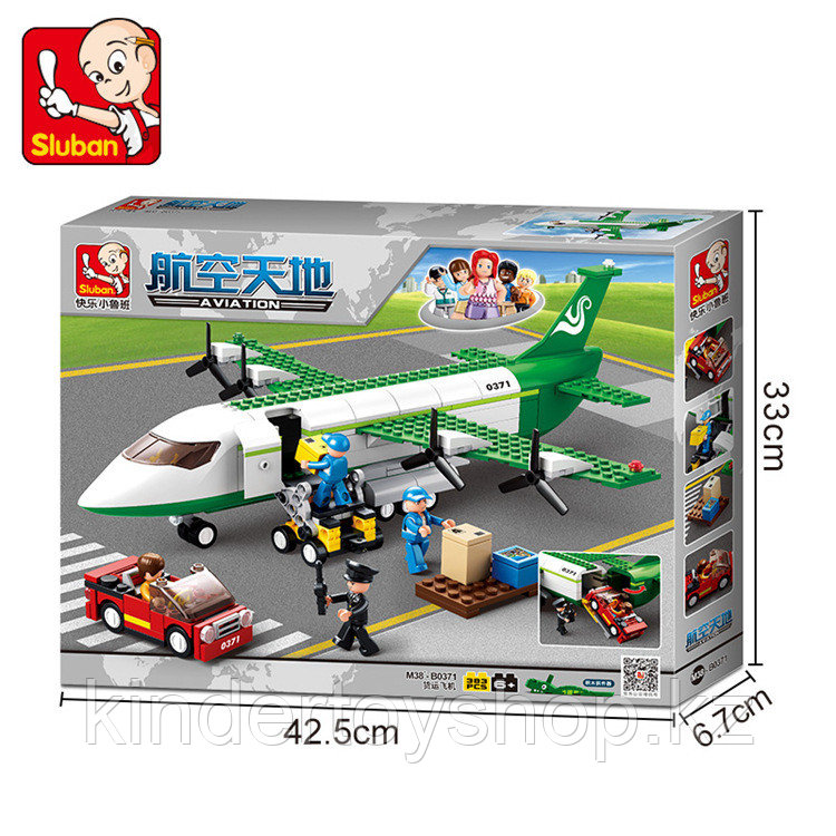 Конструктор Sluban Авиация 0371: грузовой самолет 383 деталей аналог лего Lego City Аэропорт