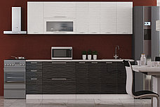 Комплект мебели для кухни СОФТ-7 2600, Страйп белый/ Страйп черный, Фант Мебель(Россия), фото 2