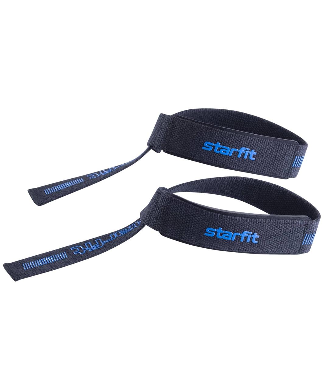 Лямки для тяги Pro SU-812 с накладкой EVA, противоскользящие, черный Starfit