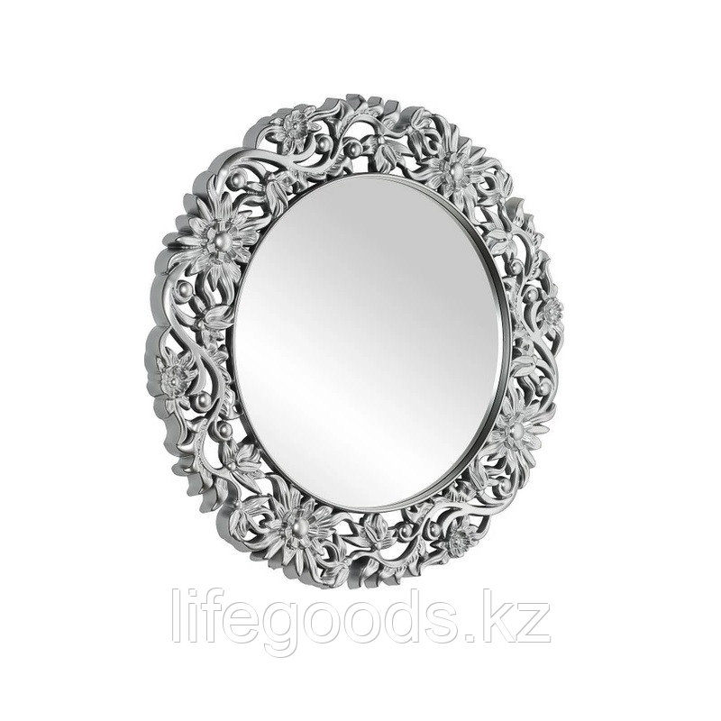 Круглое зеркало настенное 86х86 см, серебро CLK899