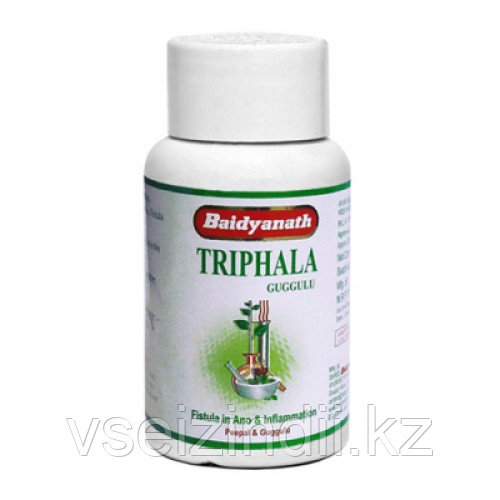 Трифала Гуггул (Triphala Guggulu) Байдьянахт, Baidyanath, 80 табл., очищение кишечника, язва, артрит, отек