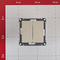 Atlas Design выключатель 2- клавишный МЕХАНИЗМ,скрытая установка бежевый, фото 3