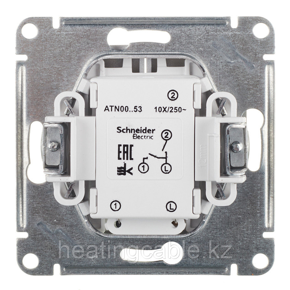 Atlas Design выключатель 2-клавишный с подсветкой МЕХАНИЗМ, скрытая установка алюминий - фото 5 - id-p93035715