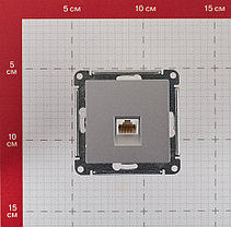 Atlas Design розетка компьютерная RJ45 ,кат.5Е, МЕХАНИЗМ, скрытая установка алюминий, фото 2