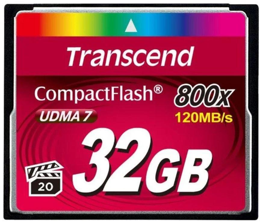 Карта памяти Transcend Compact Flash 32GB 800x TS32GCF800 - фото 1 - id-p93041282