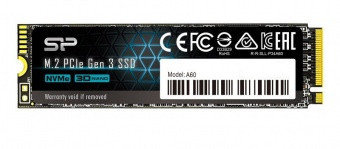 Твердотельный накопитель SSD M.2 PCIe 256 GB Silicon Power A60, SP256GBP34A60M28, NVMe