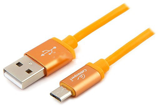 Кабель USB, Cablexpert CC-S-mUSB01O-1M оранжевый - фото 1 - id-p93044628