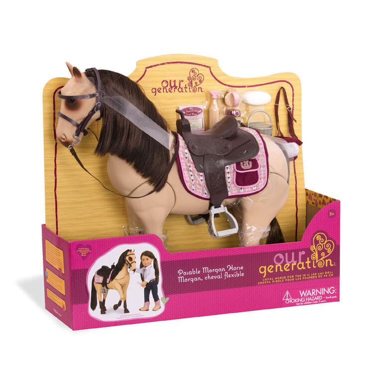 Лошадь для куклы Our Generation породы Морган / Канада/  со сгибающимися суставами,50 см, аксессуары