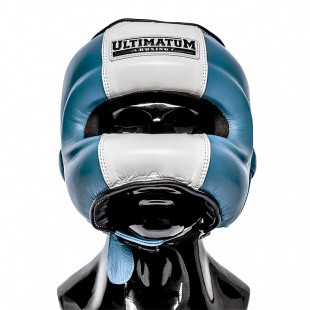 Шлем для бокса с бампером Ultimatum boxing ( Цвет голубой)