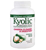 Kyolic, Aged Garlic Extract, выдержанный экстракт чеснока, для удаления дрожжевого грибка и улучшения пищеваре