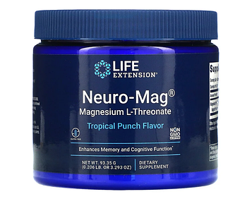 Life Extension, Neuro-Mag, магний L-треонат, вкус тропического пунша, 93,35 г (3,293 унции)