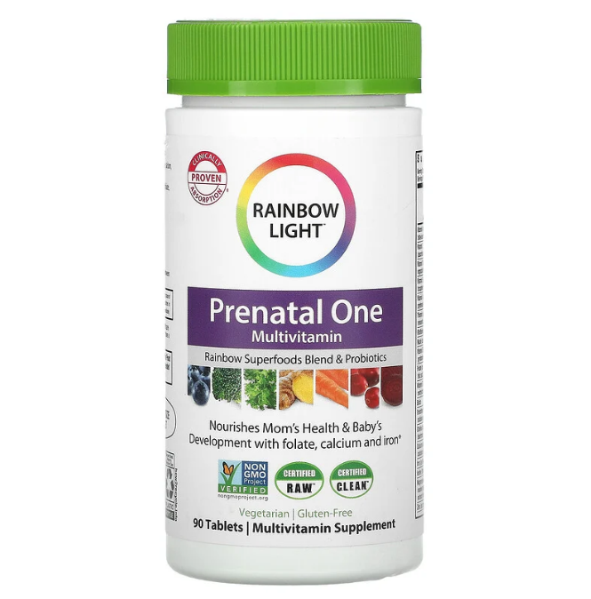 Rainbow Light, Prenatal One, пренатальные мультивитамины, 90 таблеток