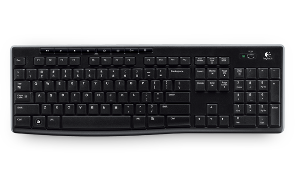 Клавиатура беспроводная Logitech K270 USB, 2 х AAA черная