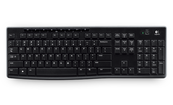 Клавиатура беспроводная Logitech K270 USB, 2 х AAA черная - фото 1 - id-p10811201