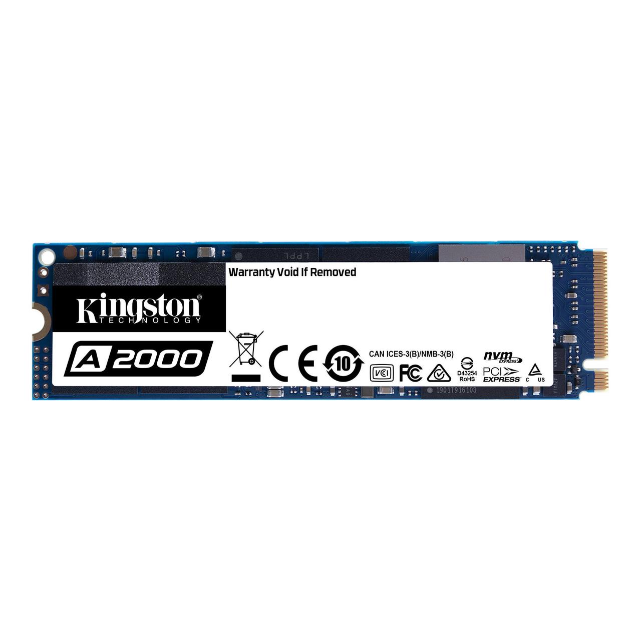 SSD-накопитель Kingston A2000 250Gb, NVMe PCIe Gen 3.0 x4, M2, 3D NAND, SA2000M8/250G