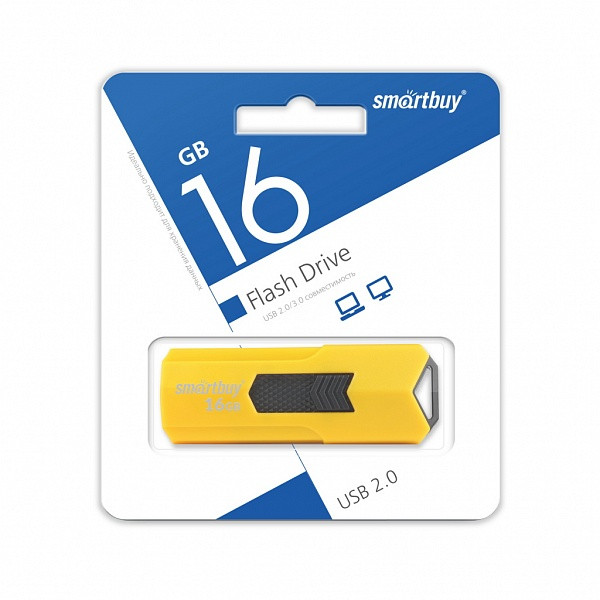 USB накопитель Smartbuy 16GB STREAM Yellow