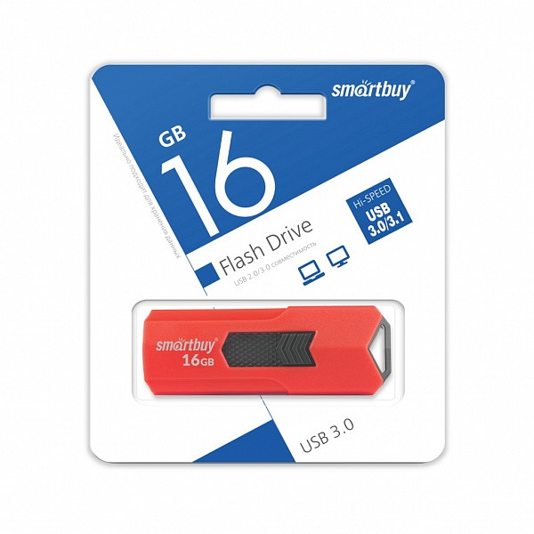 USB 3.0 накопитель Smartbuy 16GB STREAM Red