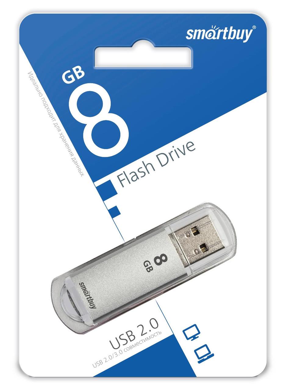 USB накопитель Smartbuy 8GB V-Cut Silver, фото 1