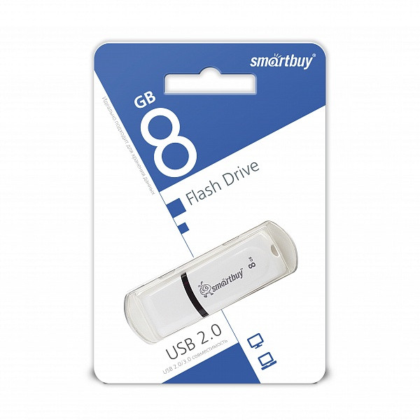 USB-накопитель Smartbuy 8GB Paean series White, фото 1