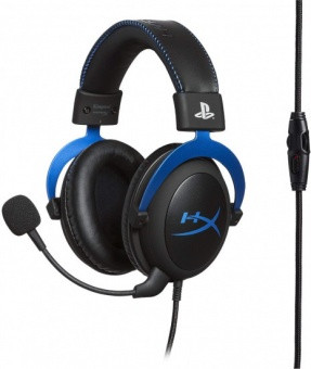 Наушники-гарнитура игровые HyperX HX-HSCLS-BL/EM Cloud Blue for PS4 синий