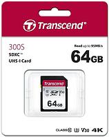 Transcend Карта памяти SD 64GB Class 10 U3 Transcend TS64GSDC300S