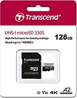 Transcend Карта памяти MicroSD 128GB Transcend TS128GUSD330S адаптер