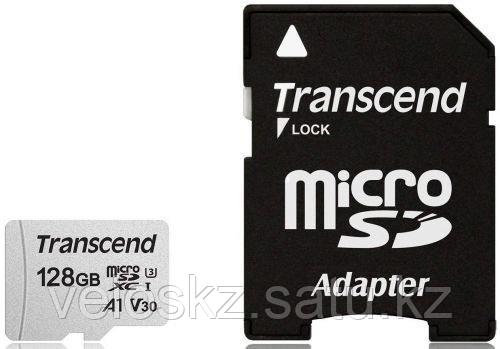 Transcend Карта памяти MicroSD 128GB Class 10 U3 Transcend TS128GUSD300S-A адаптер, фото 2