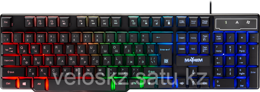 Defender Клавиатура проводная Defender Mayhem GK-360DL, ENG/RUS, USB, RGB подсветка, фото 2