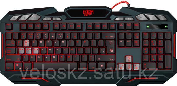 Defender Клавиатура проводная Defender Doom Keeper GK-100DL, ENG/RUS, 3 цвета подсветки