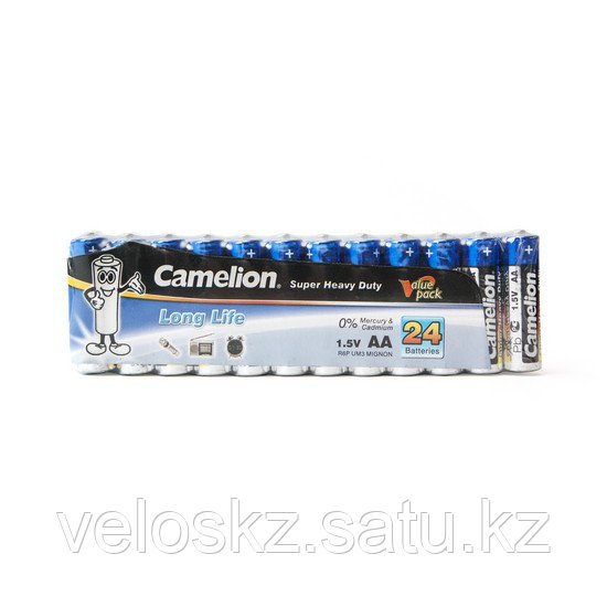 Camelion Батарейки CAMELION, АА. R6P-SP24B, Super Heavy Duty,1.5V, 1220 mAh, 24 шт. в плёнке