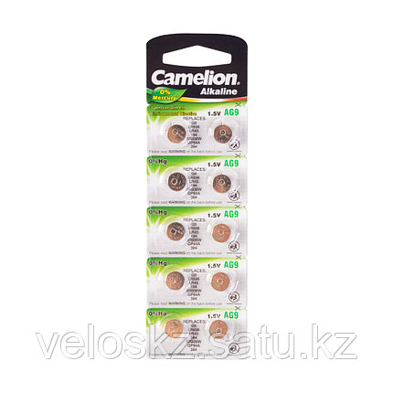 Camelion Батарейки,CAMELION, AG9-BP10, Alkaline, AG9, 1.5V, 0% Ртути, 10 шт. в блистере, фото 2