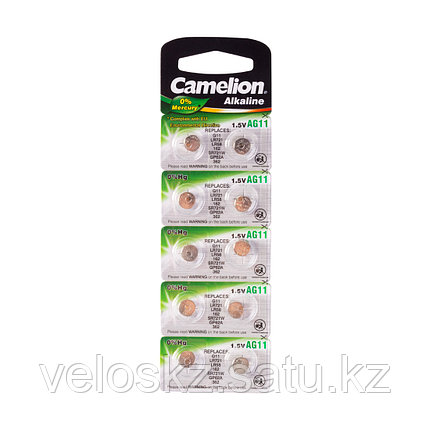 Батарейки,CAMELION, AG11-BP10, Alkaline, AG11, 1.5V, 0% Ртути, 10 шт. в блистере, фото 2