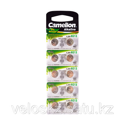 Camelion Батарейки CAMELION AG13-BP10 Alkaline AG13 1.5V, 0% Ртути, 10 шт., Блистер, фото 2