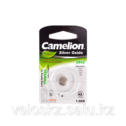 Camelion Батарейки CAMELION SR43-BP1 Silver Oxide, 1.55V, 0% Ртути, 1 шт., Блистер, фото 2