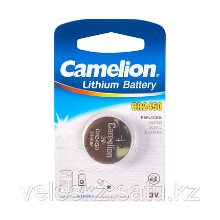 Camelion Батарейка, CAMELION, CR2450-BP1 Lithium Battery, CR2450, 3V, 220 mAh, 1 шт., фото 2
