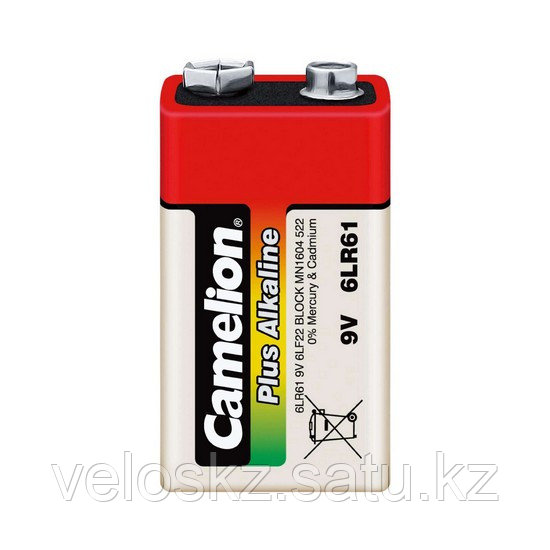 Батарейка CAMELION 6LR61-BP1 Plus Alkaline 6F22(крона), 9V, 680 mAh, 1 шт., Блистер