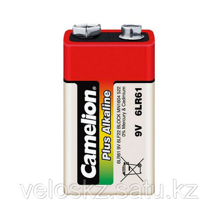 Батарейка CAMELION 6LR61-BP1 Plus Alkaline 6F22(крона), 9V, 680 mAh, 1 шт., Блистер, фото 2