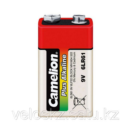 Camelion Батарейка, CAMELION, 6LR61-BP1, Plus Alkaline, 6F22(крона), 9V, 680 mAh, 1 шт., Блистер, фото 2