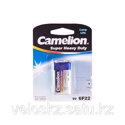 Camelion Батарейка CAMELION 6F22-BP1B, Солевая, 6F22(крона), 9V, 680 mAh, 1 шт., Блистер, фото 2