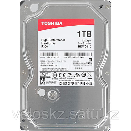 Toshiba Жесткий диск HDD 1000 Gb TOSHIBA HDWD110UZSVA P300 High-Performance, 3.5", 64Mb, 7200rpm, фото 2