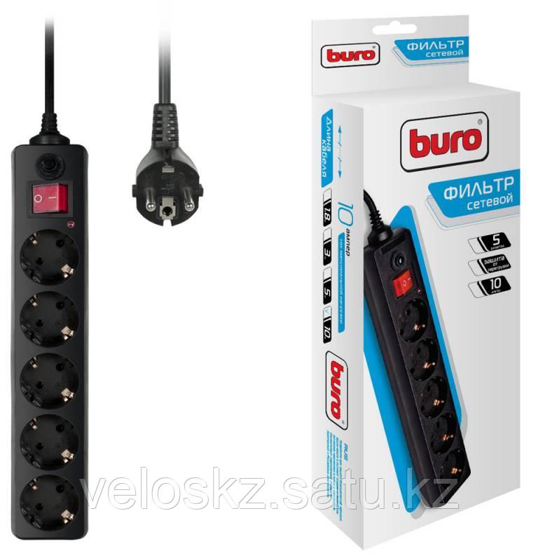 Buro Сетевой фильтр Buro 500sh-10 5 розеток, 10м, черный
