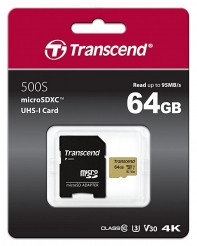 Transcend Карта памяти MicroSD 64GB Transcend TS64GUSD500S, фото 2