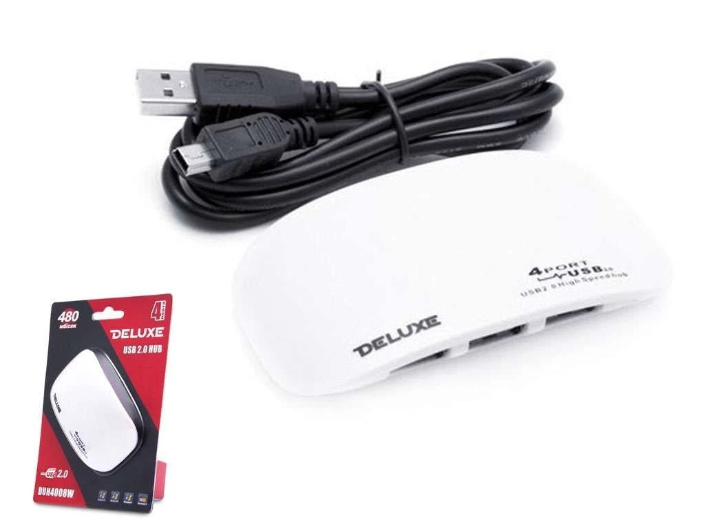 Расширитель USB Deluxe на 4 Порта DUH4008W белый