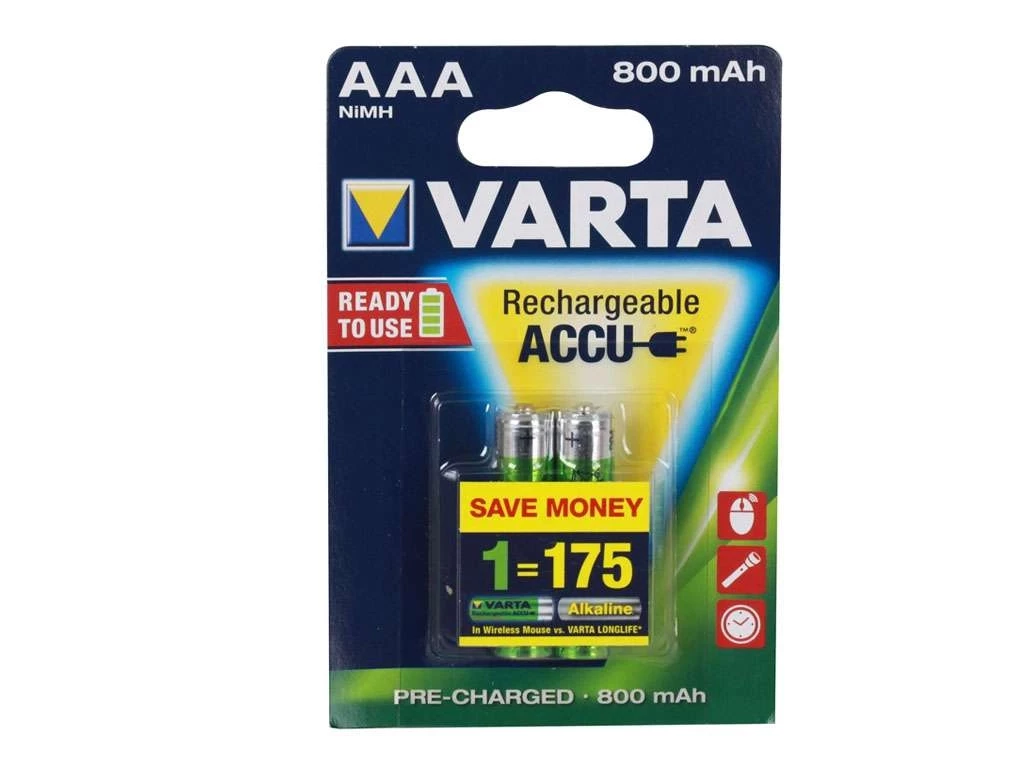Аккумулятор Varta ААА (мизинчиковые) 800 mAh (2 шт/упак)