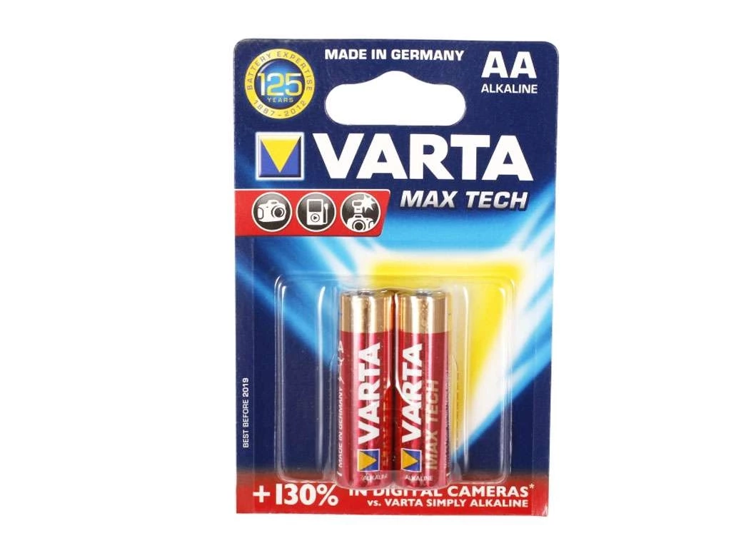 Батарейки VARTA "Max Tech" АА (пальчиковые) 2 шт/упак