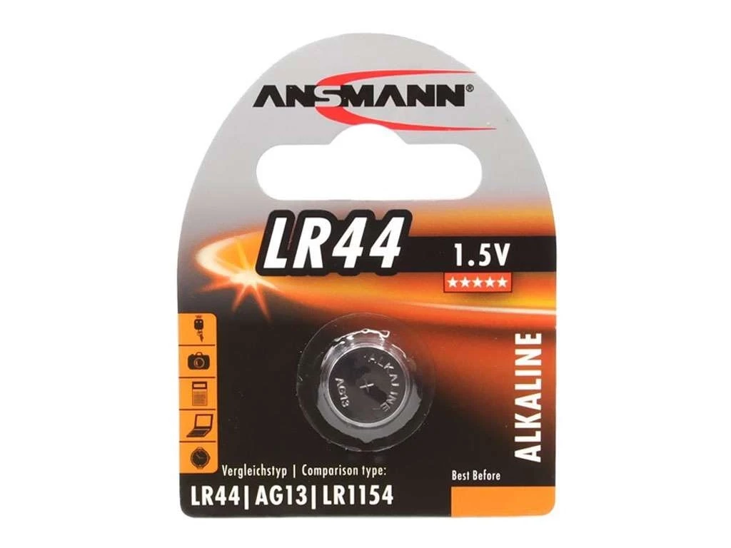 Батарейка ANSMAN щелочная LR44 1,5V (1шт/упак)