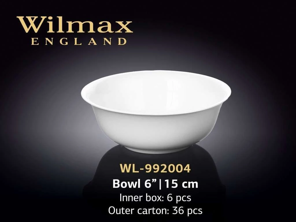 Салатник "Wilmax" 15 см, 700 мл, фарфор, круглый белый