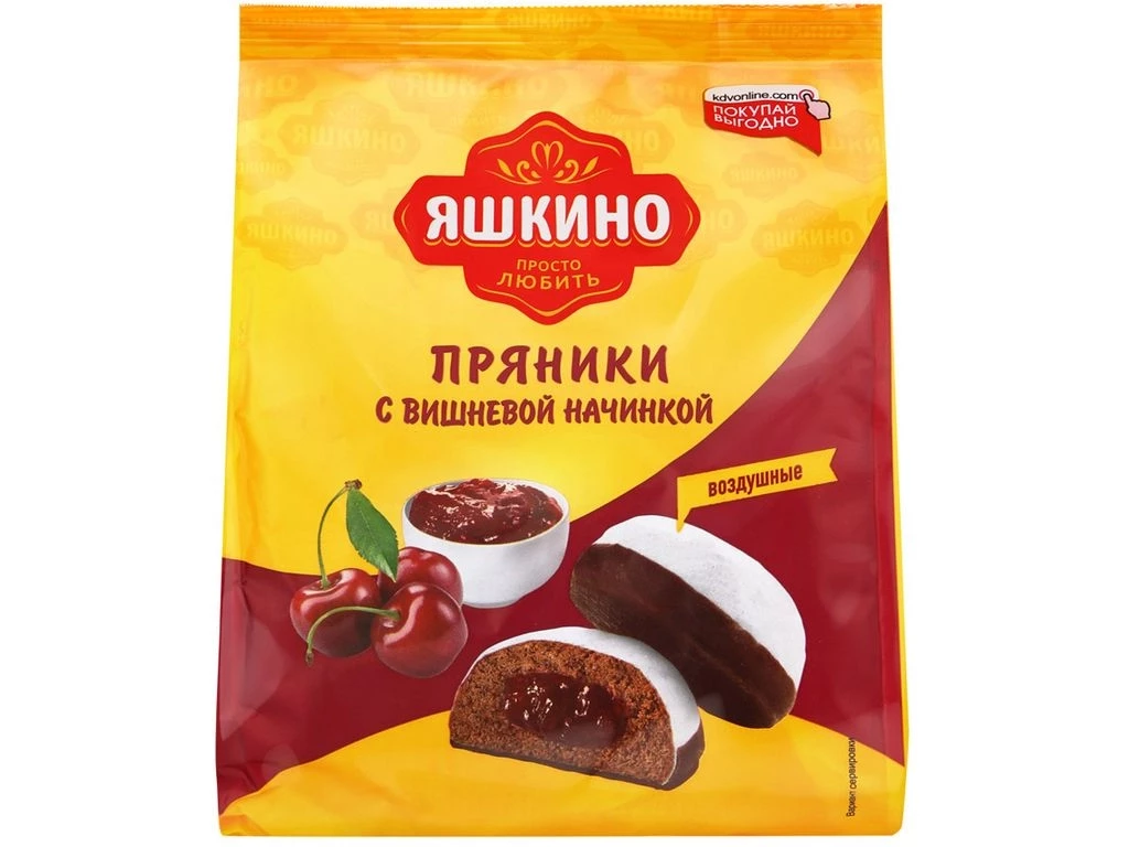 Пряники Яшкино пряники с вишнёвой начинкой, 350 гр.