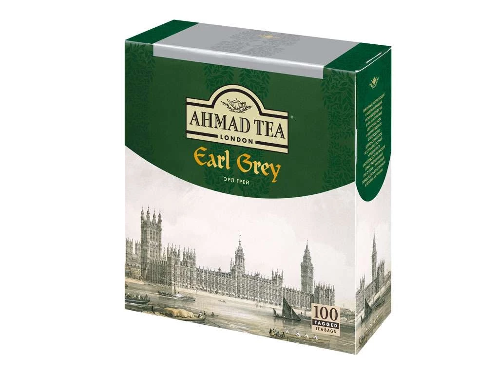 Чай AHMAD Earl Grey (с бергамотом), черный 100 пакетиков