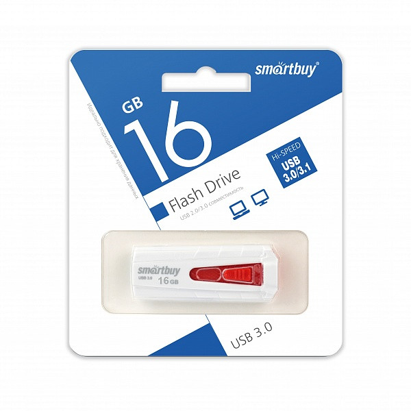 USB 3.0 накопитель Smartbuy 16GB IRON Black/Red